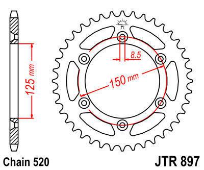 Jt sprocket rear 49t steel fits ktm 250 exc-f factory edition 2010