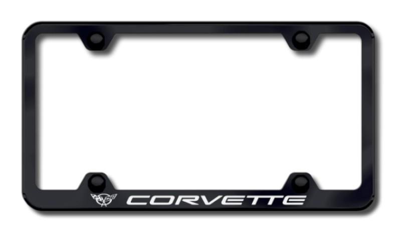 Gm corvette c5 wide body laser etched license plate frame-black made in usa gen