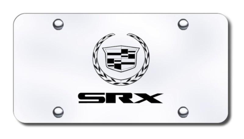 Cadillac dual srx laser etched brushed stainless license plate made in usa genu