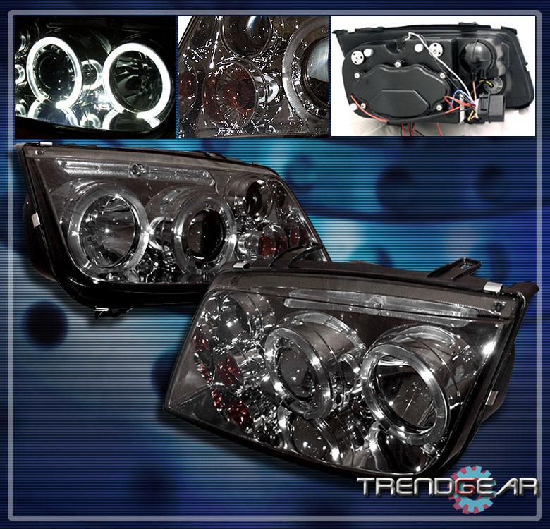 99-04 volkswagen vw jetta halo projector head lights+fog lamps smoke 00 01 02 03