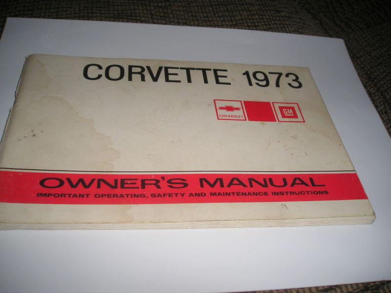 1973 original  corvette owners manual with full corvette news card