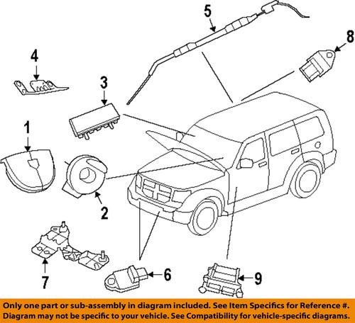 Jeep oem 52029410ag air bag module-head air bag