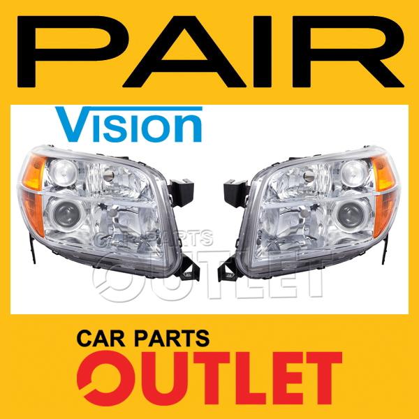 06-08 honda pilot driver passenger headlamp len housing assembly left right pair