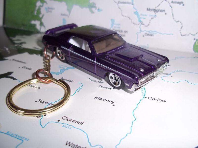 Custom mint keychain 1969 mercury cougar eliminator,purple w/chrome mags