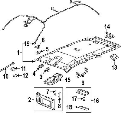 Gmc 22796223 genuine oem factory original sunvisor