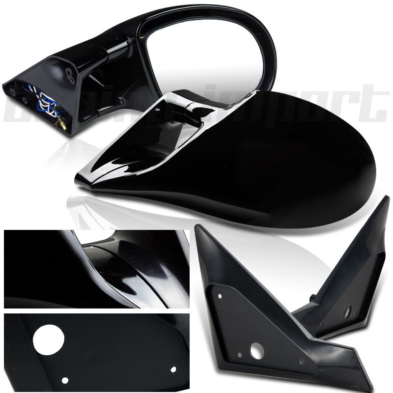 2002-2005 subaru impreza wrx m3 style glossy black side view power adjust mirror