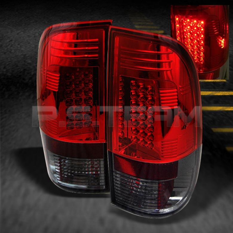 97-03 ford f150 f-150 red/smoked philips-led perform tail lights lamps