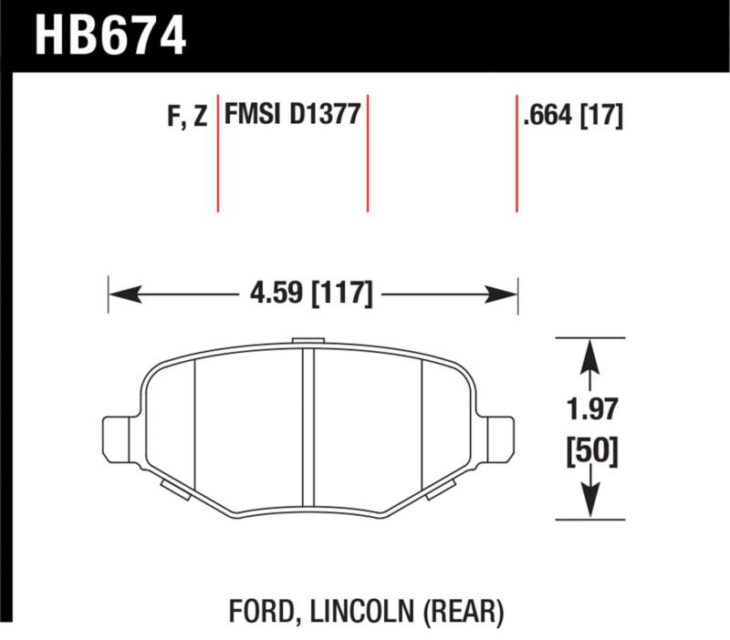 Hawk performance hb674f.664 disc brake pad