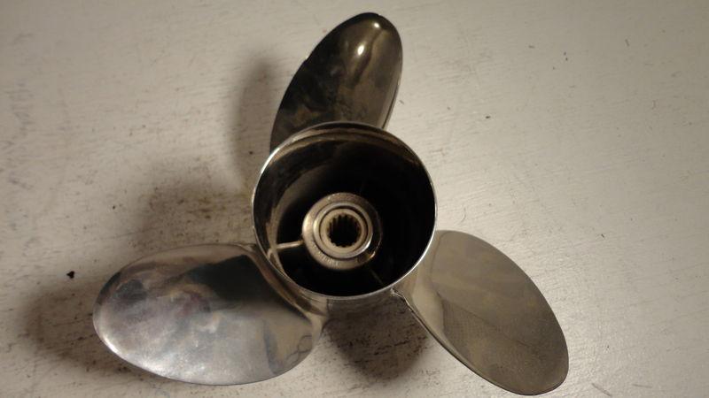 Mercury stainless steel left hand propeller 14.25x20~15 spline outboard prop v6