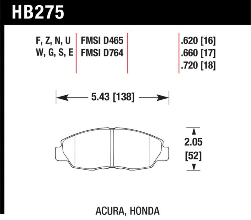 Hawk performance hb275f.620 disc brake pad