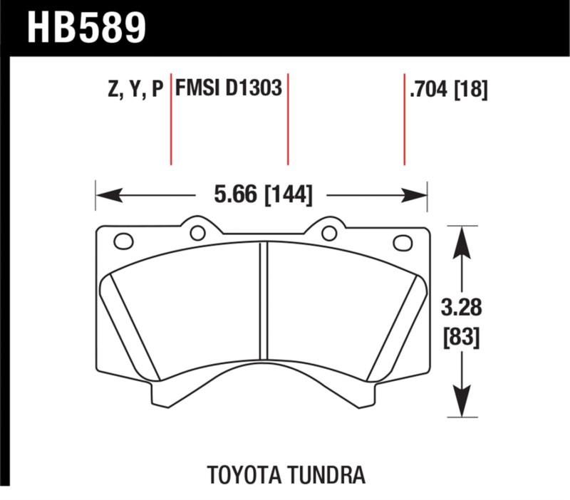 Hawk performance hb589y.704 disc brake pad land cruiser lx570 sequoia tundra