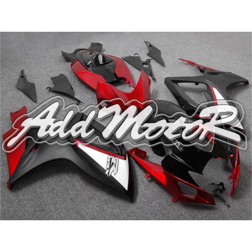 Injection molded fit gsx-r750 gsx-r600 06 07 k6 red black fairing 66z112