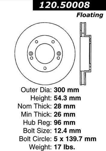 Centric-power slot 127.50008r stoptech sport rotors 03-06 sorento