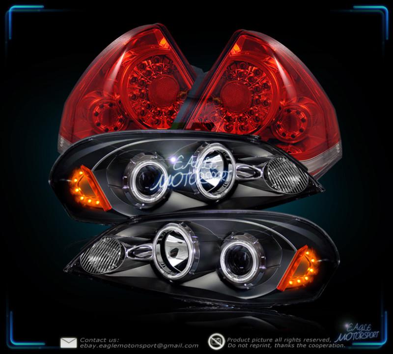 06-2010 impala/06-07 monte carlo blk ccfl halo headlights/red clear led taillamp