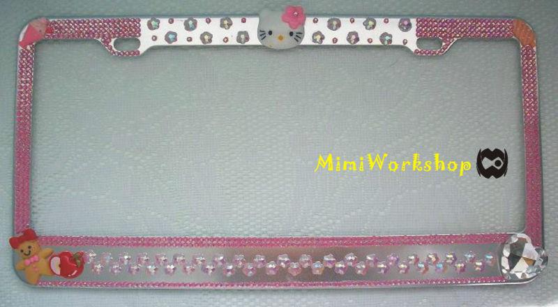 Bling hello kitty license plate frame