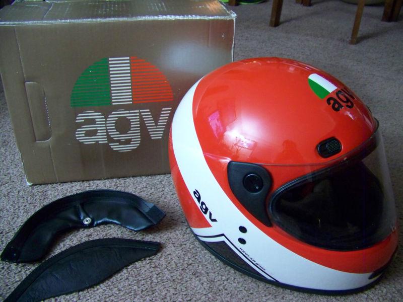 Vintage 1987 red agv valenza ag 100 made in italy size medium 7 1/4 with box