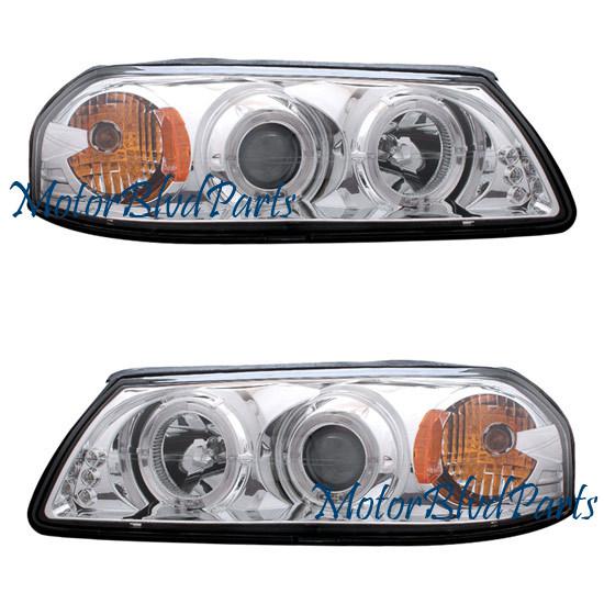 00-05 chevrolet impala projector headlights w/halos chrome driver+passenger set