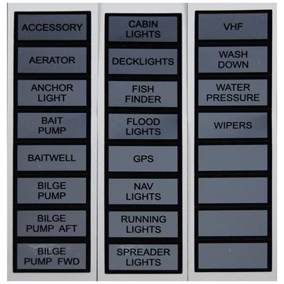 New marpac marine boat label kit for switch panel 7-0509