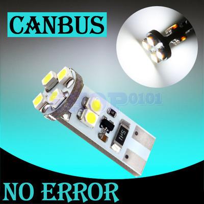 T10 8 smd pure white canbus obc error free interior car w5w led light bulb