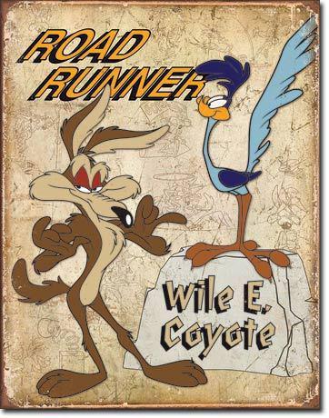 Road runner and wile e coyote sign mopar chrysler plymouth