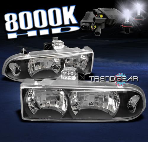 1998-2004 chevy s10/blazer black crystal headlight+hid 1999 2000 2001 2002 2003