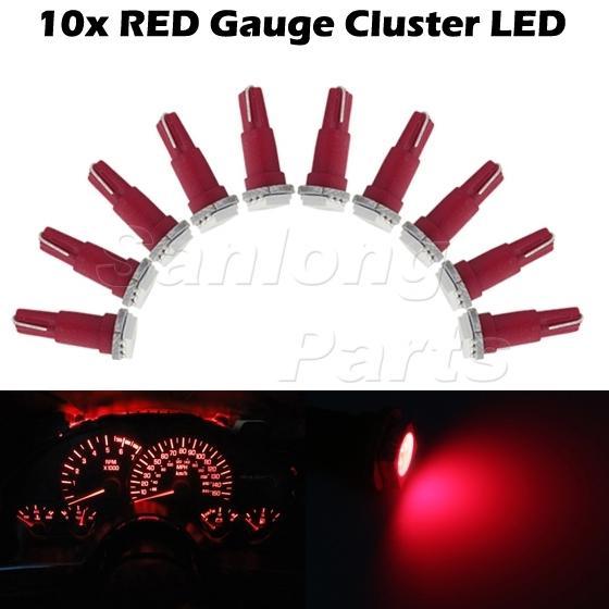 10 x red t5 wedge 5050 smd led dashboard instrument panel light 37 70 73 74 85