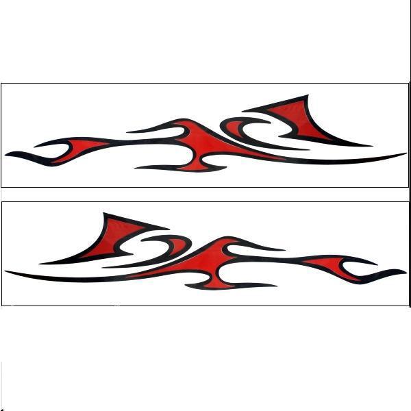 Car two side  body decoration decal sticker black red x 2 pieces no.9