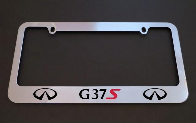 1 brand new infiniti g37s chrome metal license plate frames + screw caps