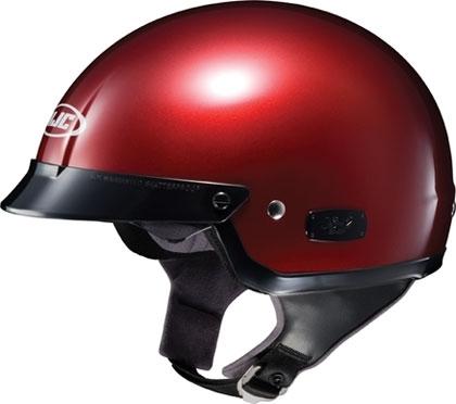 Hjc mens is-2 open face motorcycle helmet wine large l