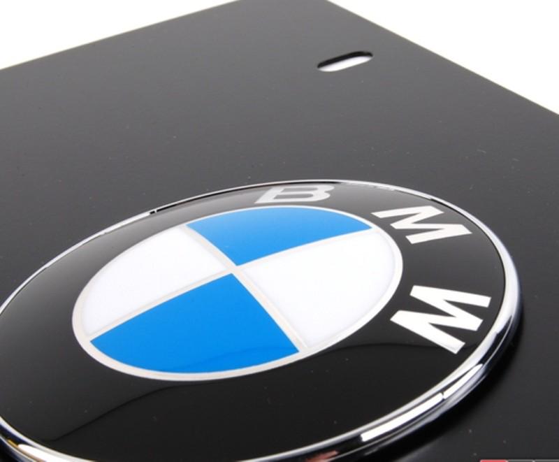 Bmw vanity plate - black stainless steel - genuine factory oem bmw accessory