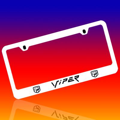 Dodge viper chrome engraved license plate frame holder