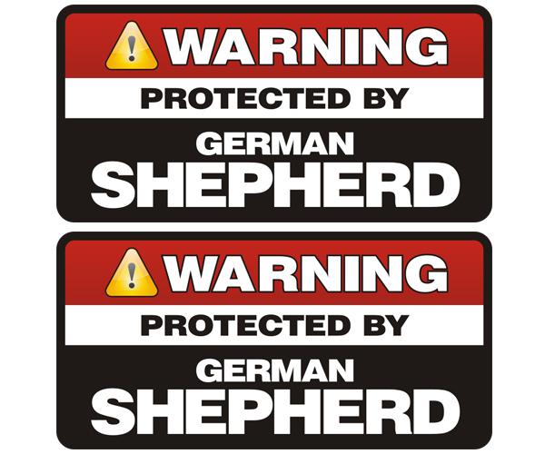 German shepherd protected warning guard dog decal set 3"x1.5" vinyl sticker zu1