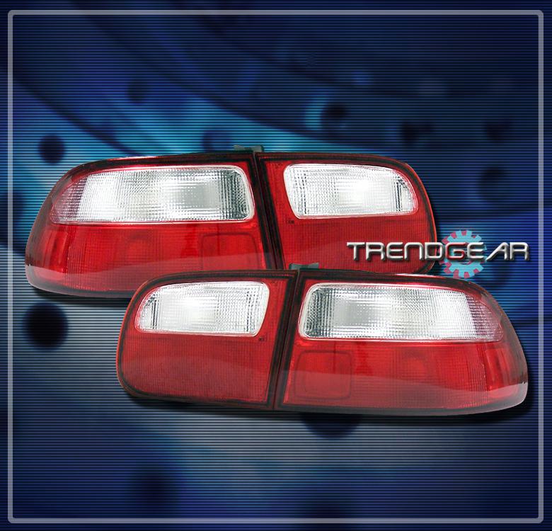 92-95 honda civic 3dr hatchback tail light red/clear si