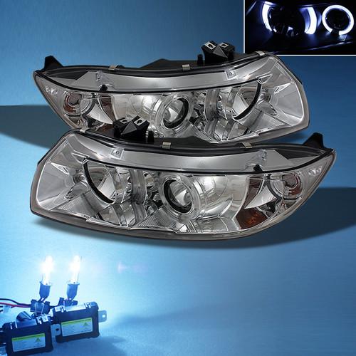 8000k slim xenon hid+06-11 honda civic 2dr dual halo projector headlights lights