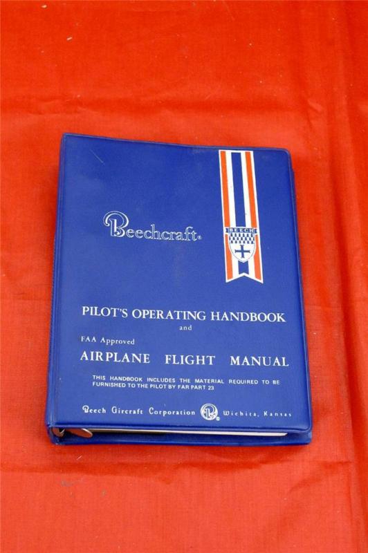 Original beechcraft n35 p35 pilots operating handbook & airplane flight manual