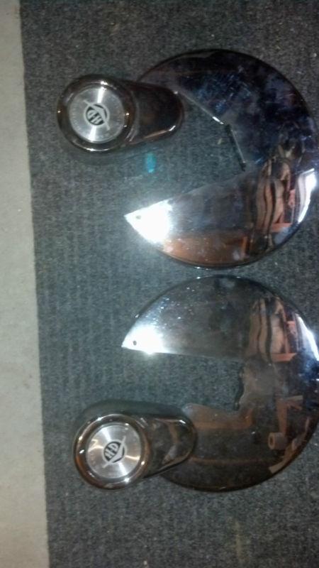 Harley davidson flh disc brake covers with caliper covers chrome oem 