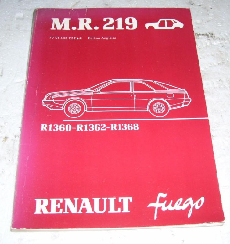 1980 renault fuego manual body  -200 plus pages-- nice shape