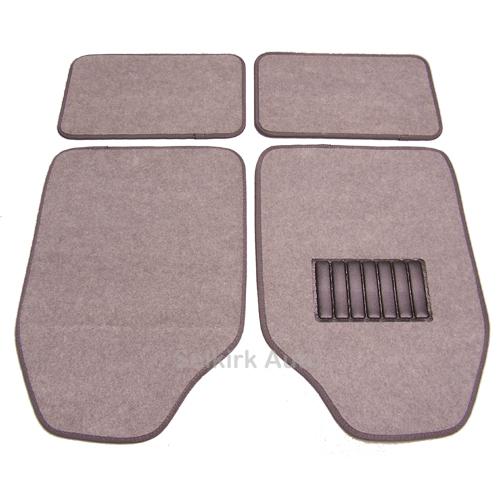 Set 4pc light gray semi-custom carpet floor mats front, rear pontiac saab, more