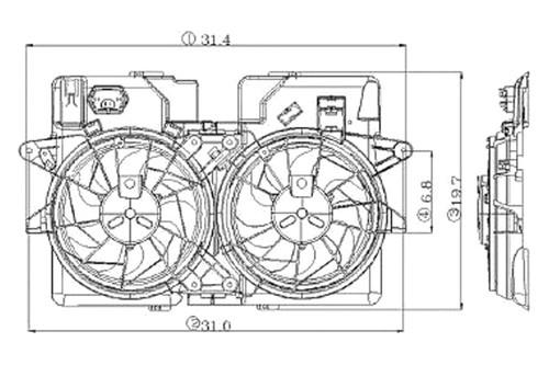 Replace ma3115121 - 01-04 ford escape dual fan assembly suv oe style part