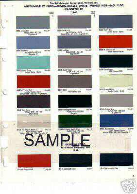 1966 1967 1968 1969 1970 1971 renault paint chips dupont m4