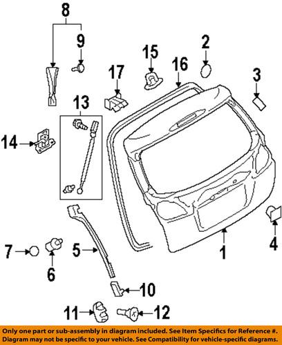 Subaru oem 63269aj10c hatch lift support/lift support