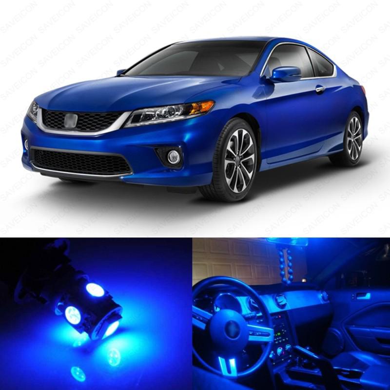 8 x blue led lights interior package for honda accord 2013 & up coupe sedan