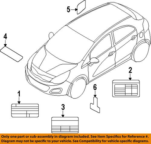 Kia oem 976991w000 labels-ac label