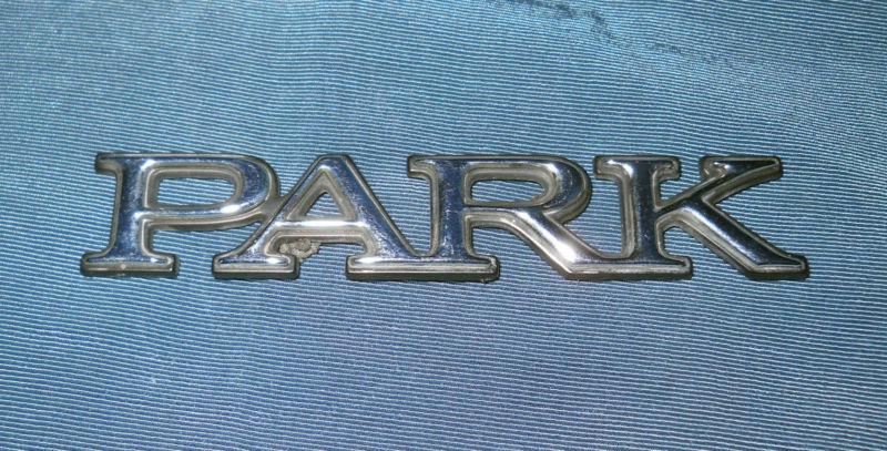 Buick park avenue silver name plate "park" capital block letters decal emblem