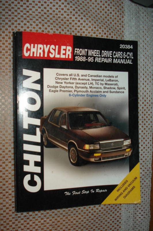 1988-1995 chrysler new yorker imperial 5th avenue shop manual service mopar