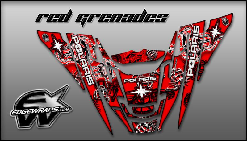 Polaris edge 02-10 rmk xc pro-x custom graphics -  red grenades