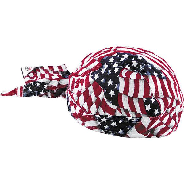 Non-vented zan headgear wavy american flag flydanna headwrap