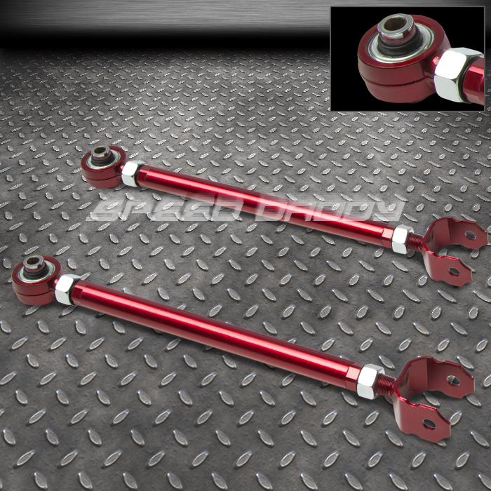 2pc adjustable rear lower control arm camber kit nissan 350z z33 z g35 v35 red