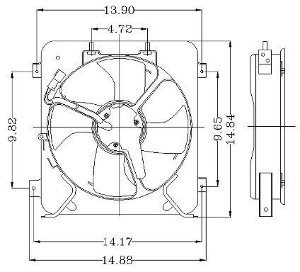 Global parts 2811372 radiator fan motor/assembly-engine cooling fan assembly