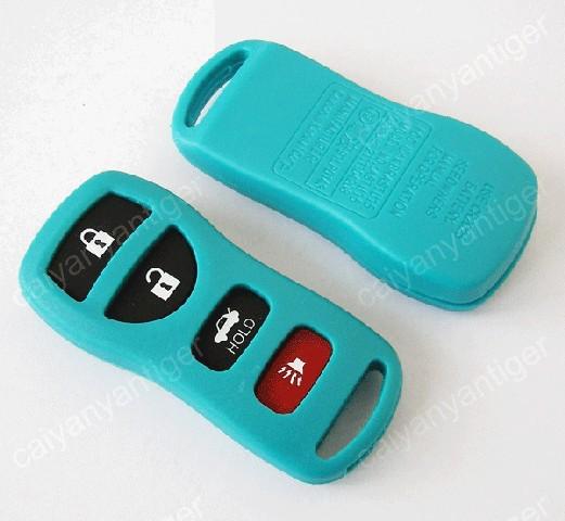 Green blank replacement remote key case shell fob refit nissan 4 buttons key